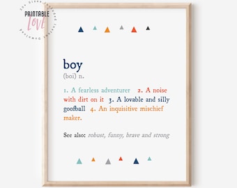 Canvas Hanging Flag Banner - 'Boy The Wildest Of All Animals' Nursery Wall Decor Gift For Boys