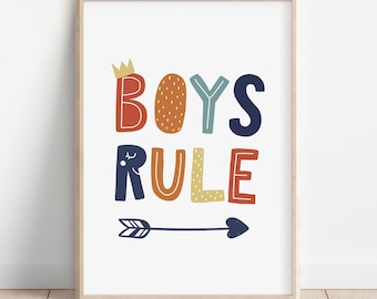 Jungen Regel Print, Kinderzimmer Dekor, Kinder Wandkunst, Kinderzimmer Wanddekoration, Kinderzimmer Druck