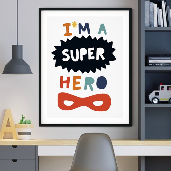 I'm A Super Hero, I'm A Super Hero Print, Superhero Printable, Superhero Decor, Superhero Nursery Art, Kids Room Print