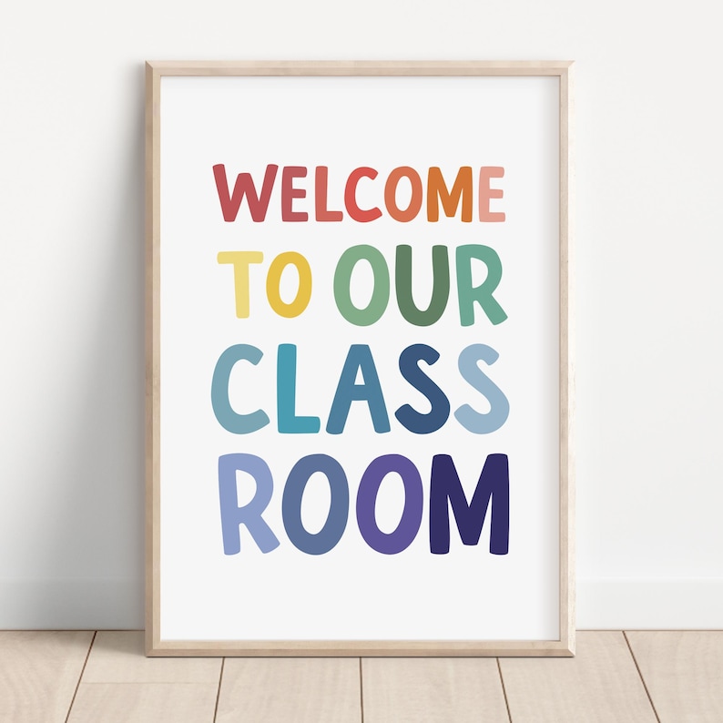 Welcome To Our Classroom Printable Art, Kids Home School Wall Decor, Distance Learning Decor, Classroom Sign, At Home Learning image 1