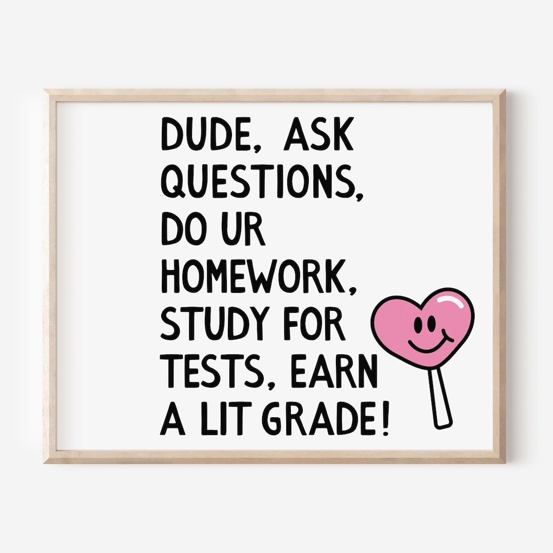 Middle High School Classroom Wall Art, English Math Science Poster, Gen ...