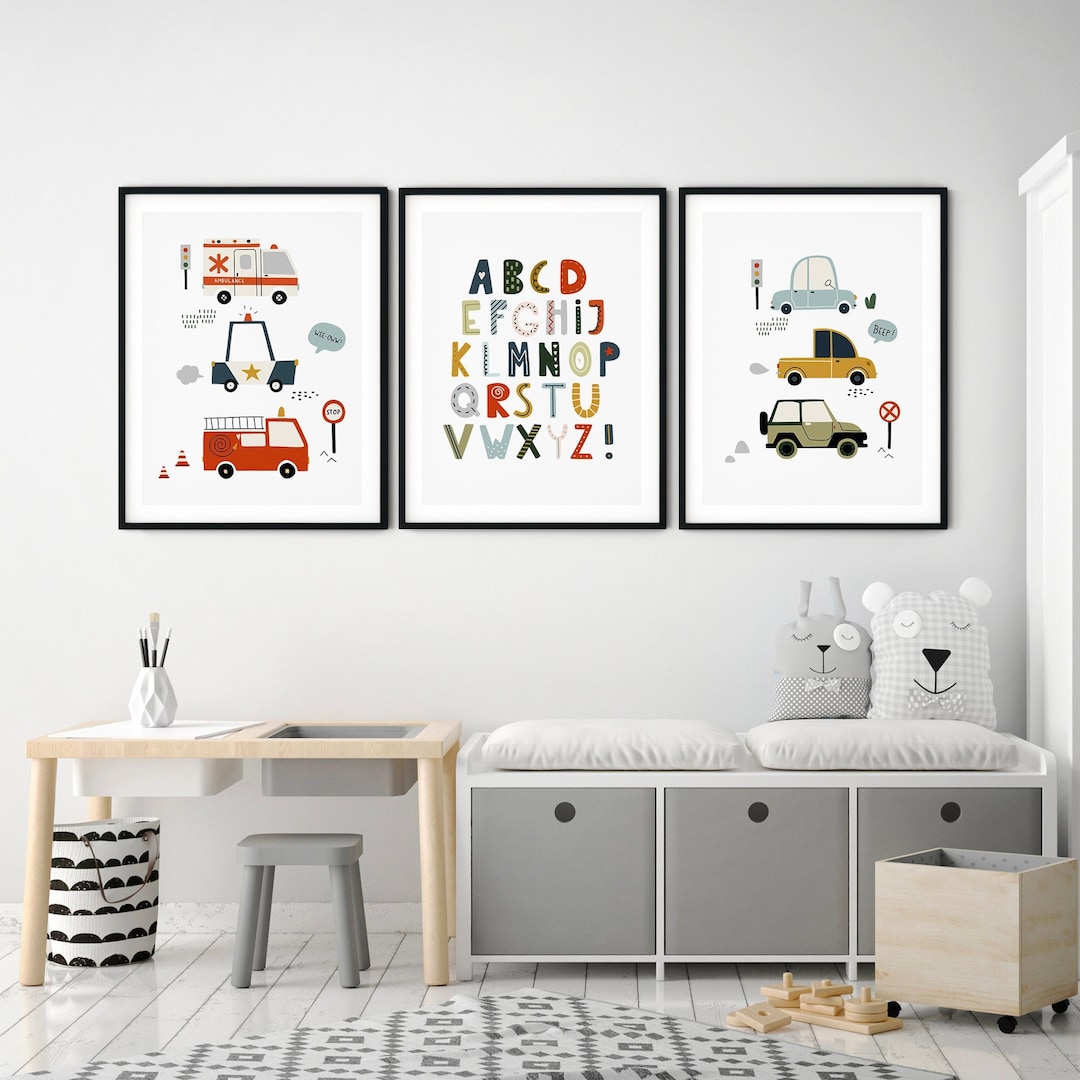 Set of 3: Transportation Printables Boys Nursery Art Boys - Etsy