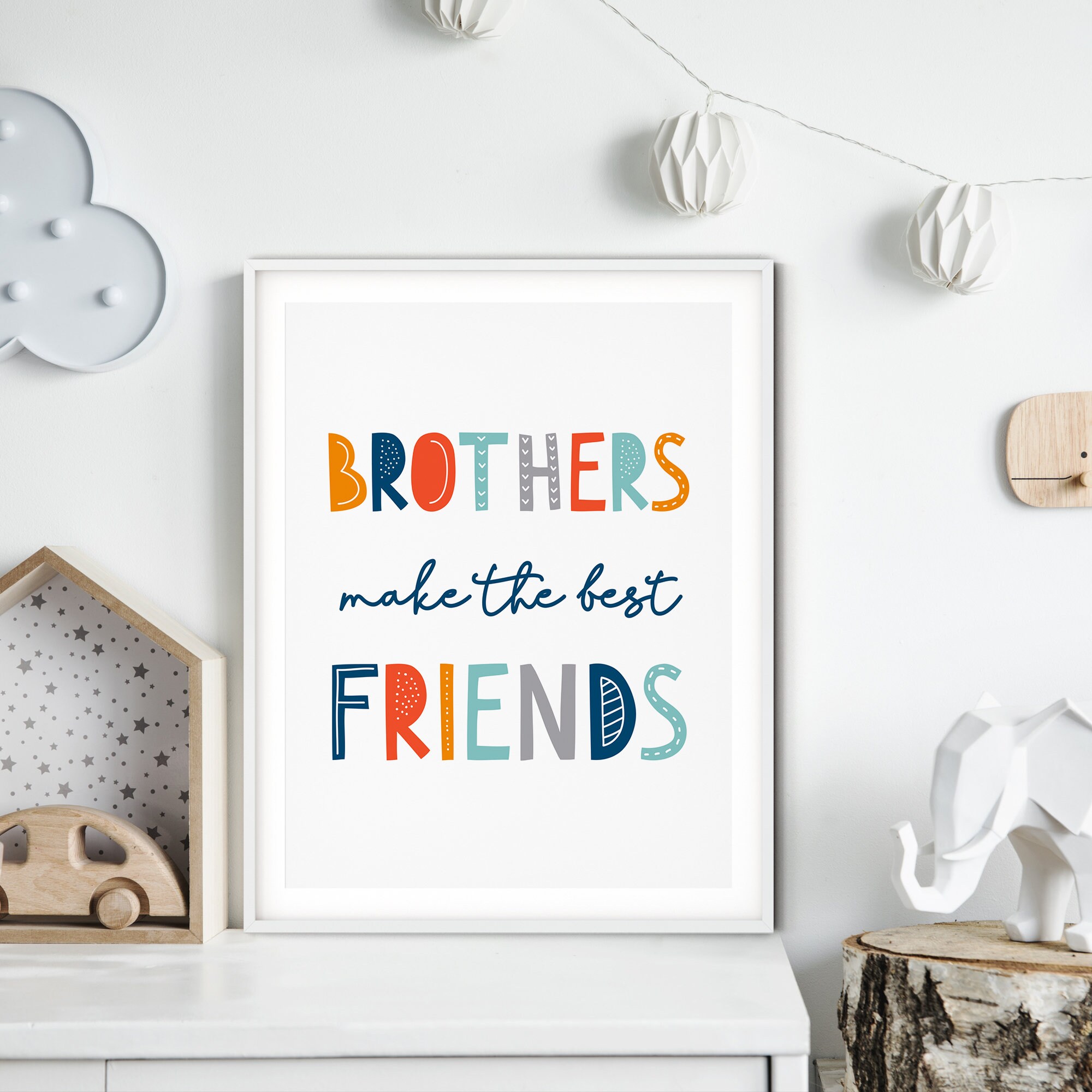 Brothers Make the Best Friends Wall Art Brothers Quote Etsy España