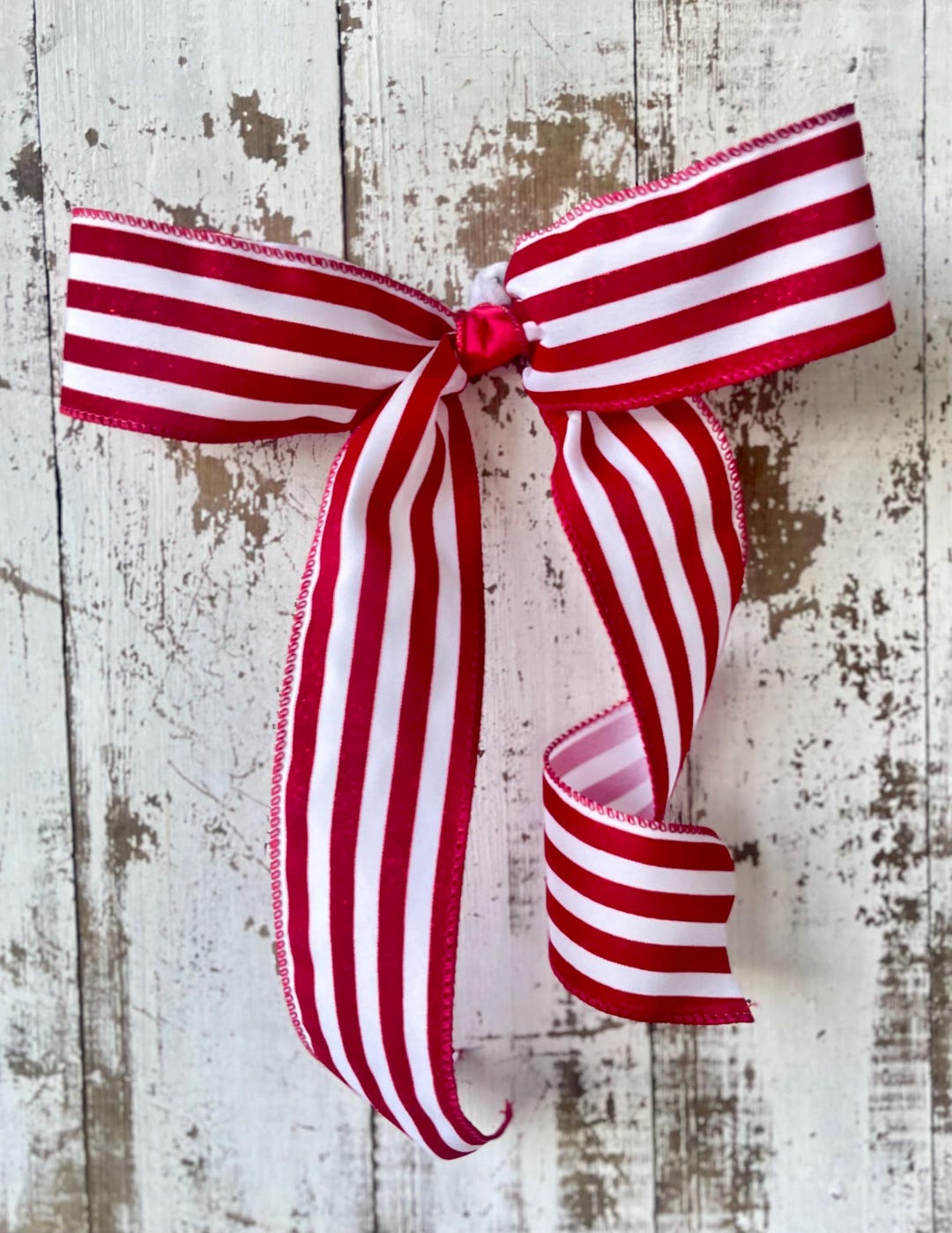 Red and White Striped Christmas Bow – Candy Cane Holiday Decor - Etsy