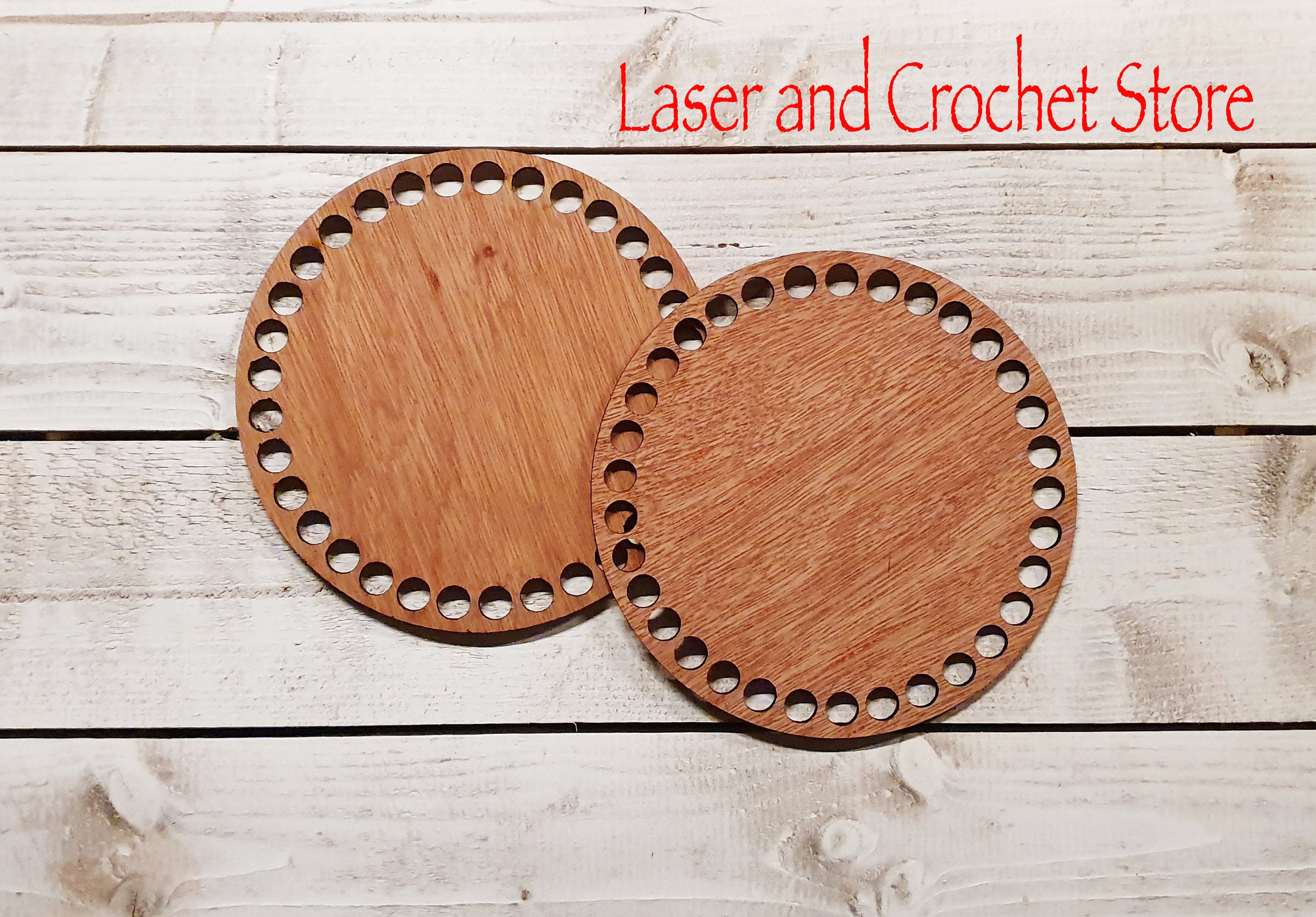 2x Wooden Crochet Basket Bottom Base Circular 15 cm Etsy