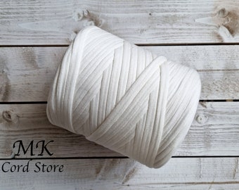 Recycled T-Shirt Yarn, Zpaghetti, 100% Recycled Yarn, Colour White.