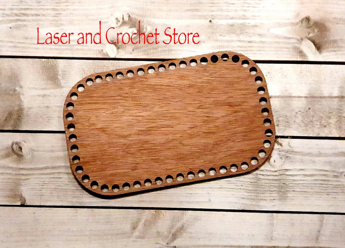 Wooden Crochet Basket Bottom Base Rectangle 15/25cm Etsy