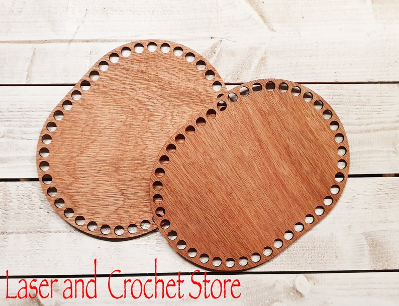 2x Wooden Crochet Basket Bottom Base Oval 20cm x 15cm Etsy