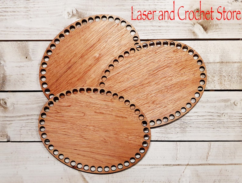 3x Wooden Crochet Basket Bottom Base Oval 20cm x 15cm Etsy