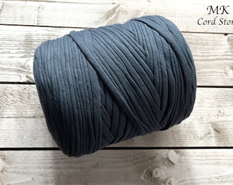 Recycled T-Shirt Yarn, Zpaghetti, 100% Recycled Yarn, Colour BLUE JEANS.