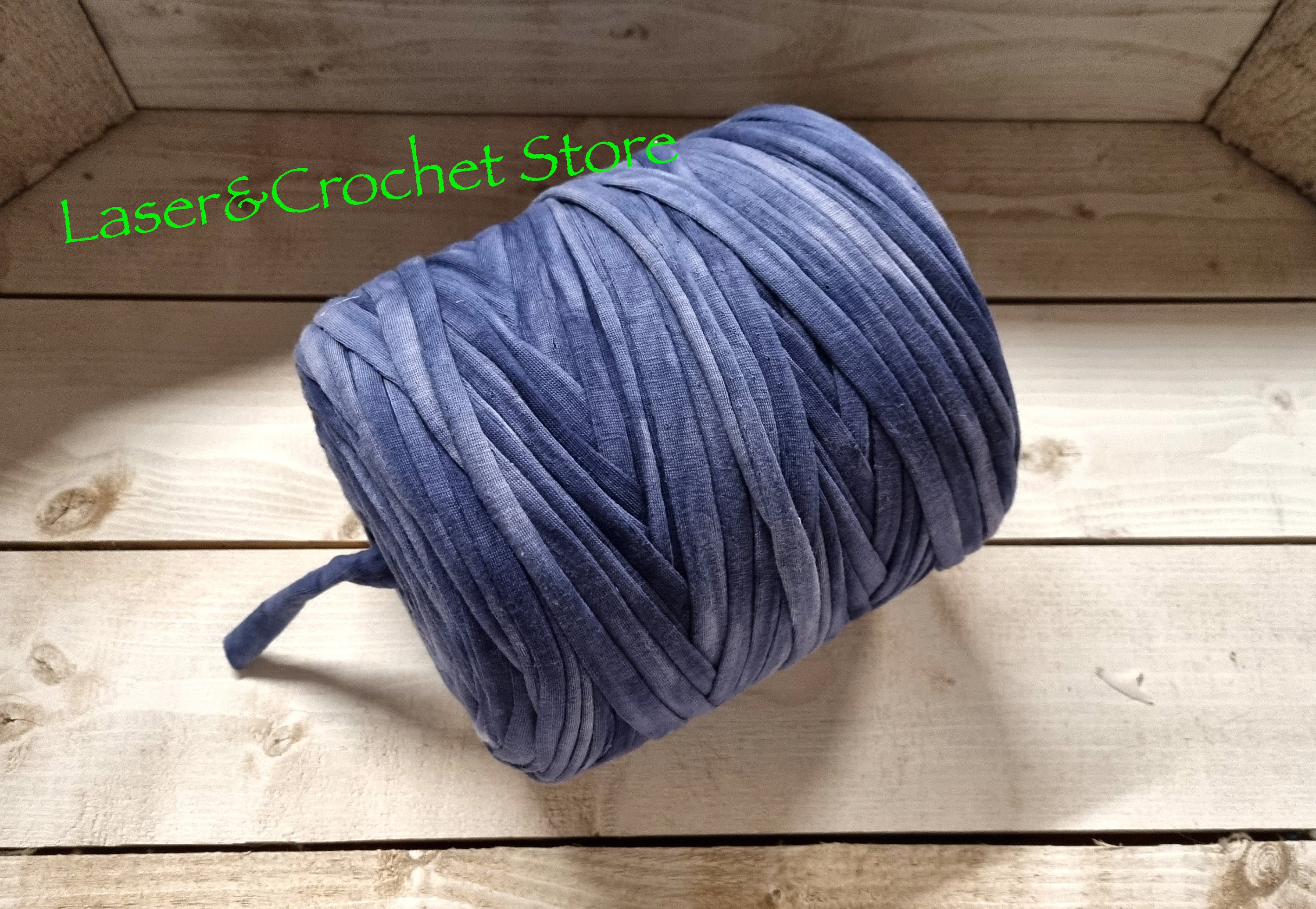 Ombre Cotton T-shirt Yarn for Crocheting Bags, Baskets, Carpets,  Gray-violet Color, Length 100 M 109 Yards, Thickness 7-9 Mm 