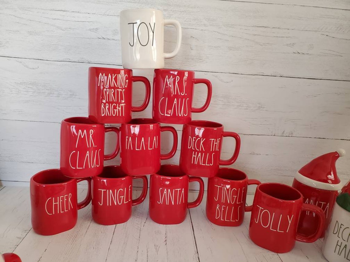 Rae Dunn mug Rae Dunn Christmas mugs with topper Santas Etsy