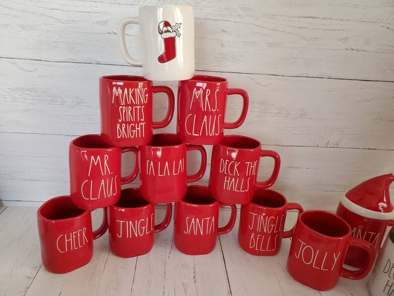 Rae Dunn mug Rae Dunn Christmas mugs with topper Santas Etsy
