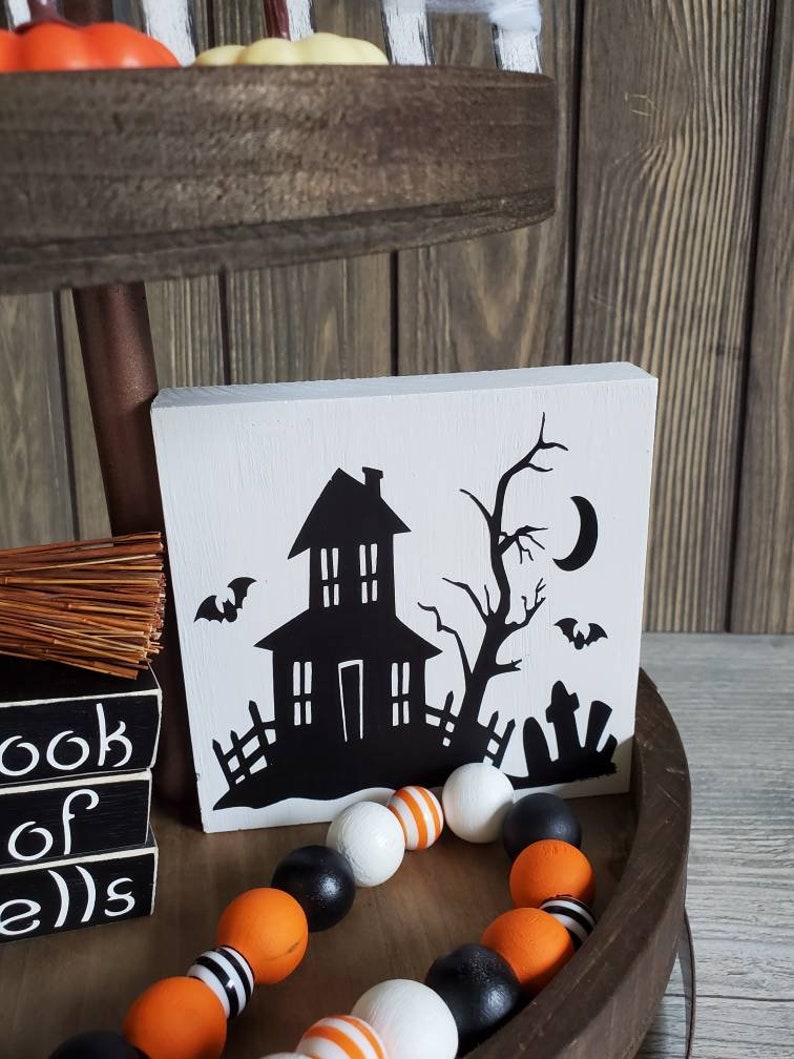 Halloween Tiered Tray Bundle Haunted House Rae Dunn Tier Etsy