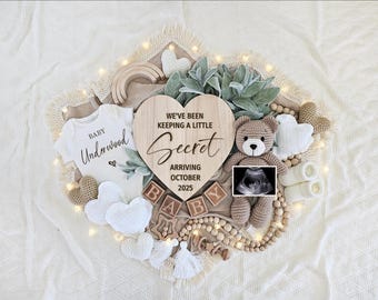 Neutral Baby Announcement Template: Secret Reveal (Digital Download)