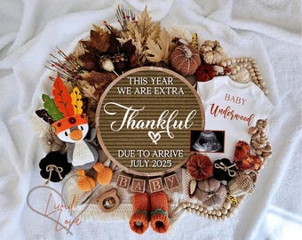 Thanksgiving-Schwangerschaftsankündigung: Herbst-Baby-Enthüllung (Digitaler Download)