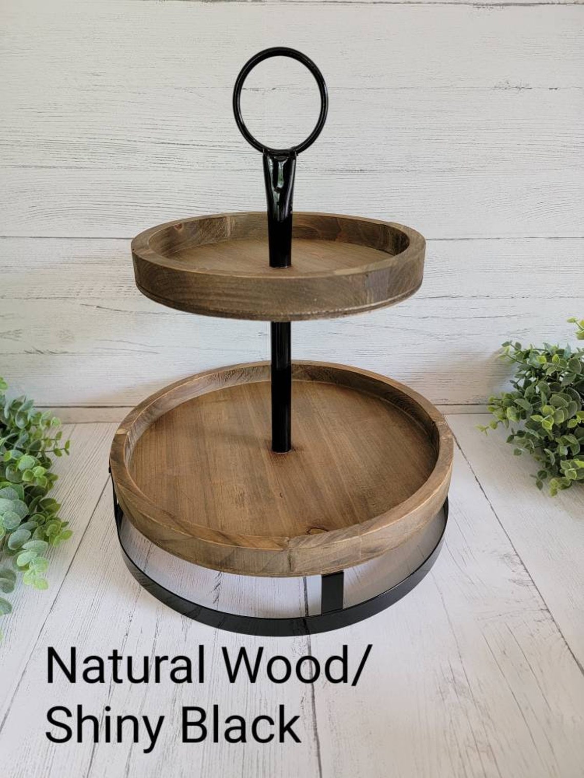 Two Tiered Tray Tier tray White Gray Black Natural wood Etsy