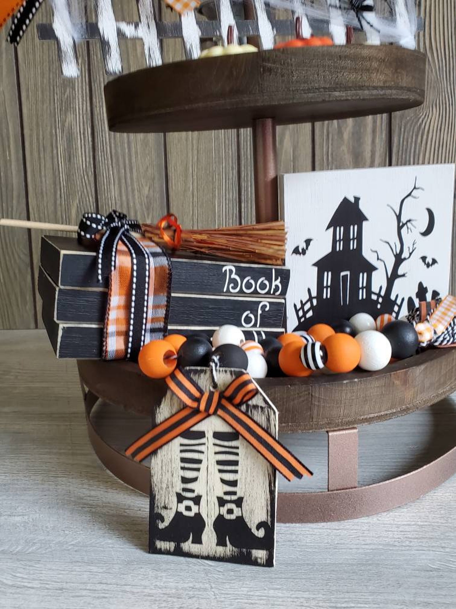 Halloween Tiered tray bundle haunted house rae dunn tier Etsy