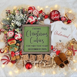 Gingerbread Pregnancy Announcement, Christmas Baby Reveal, Digital Editable Template, Social Media Pregnancy Reveal, December Pregnancy Baby