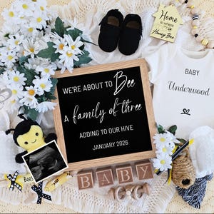 Honey Bee Pregnancy Announcement: Summer Baby Reveal (Digital Template)