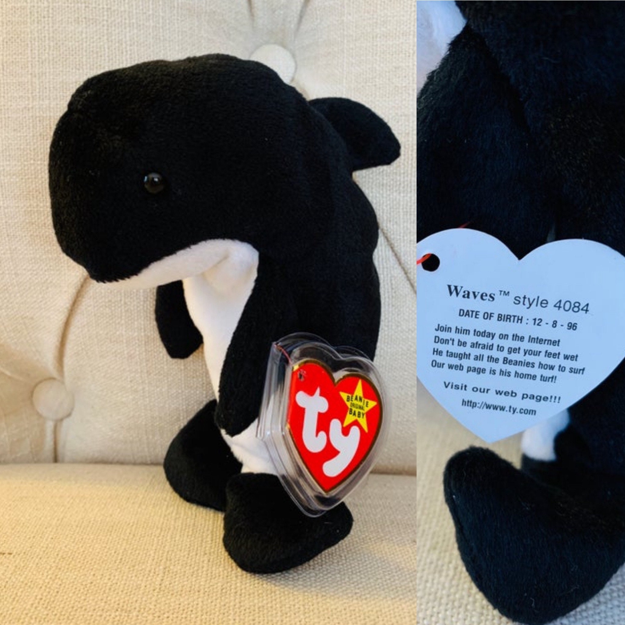 Waves style 4084 beanie baby sale value
