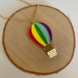 Hot Air Balloon Saying Necklace