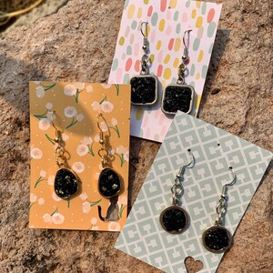 Silver/Gold Stone Earrings