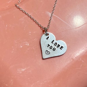 Heart Message Stamped Necklace