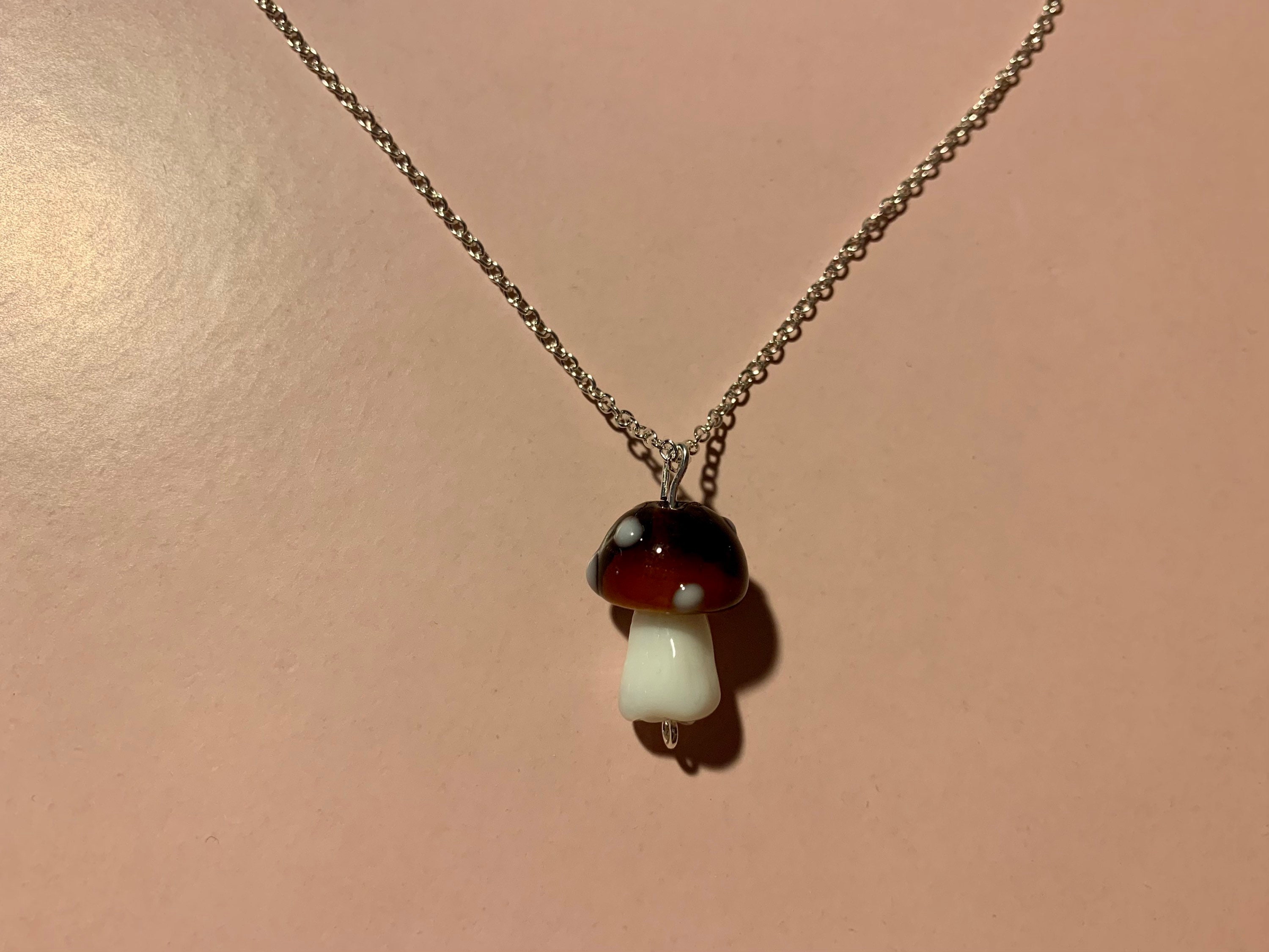 Colorful Mushroom Charm Necklace Etsy UK