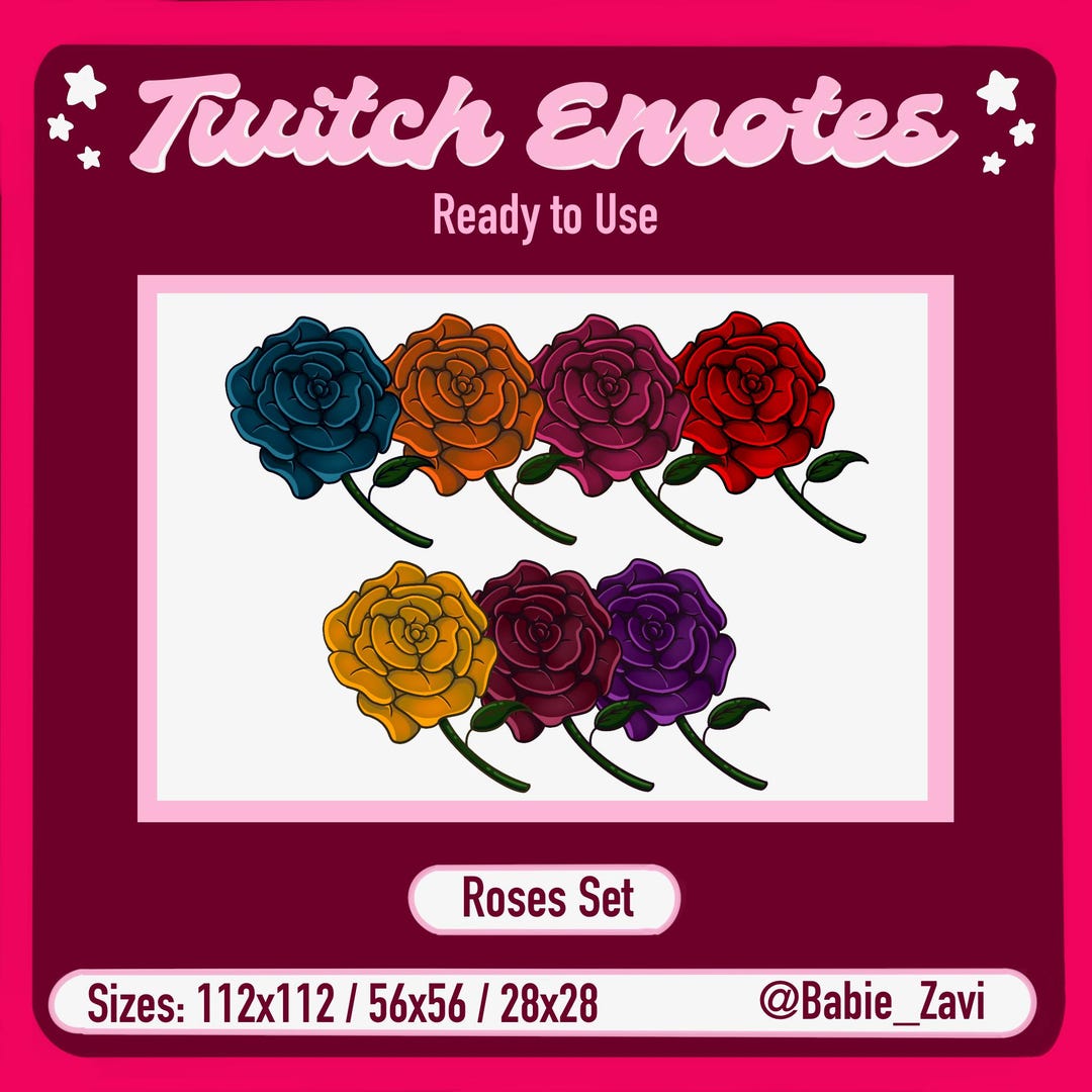 Roses Emote/badge Set - Twitch - Etsy