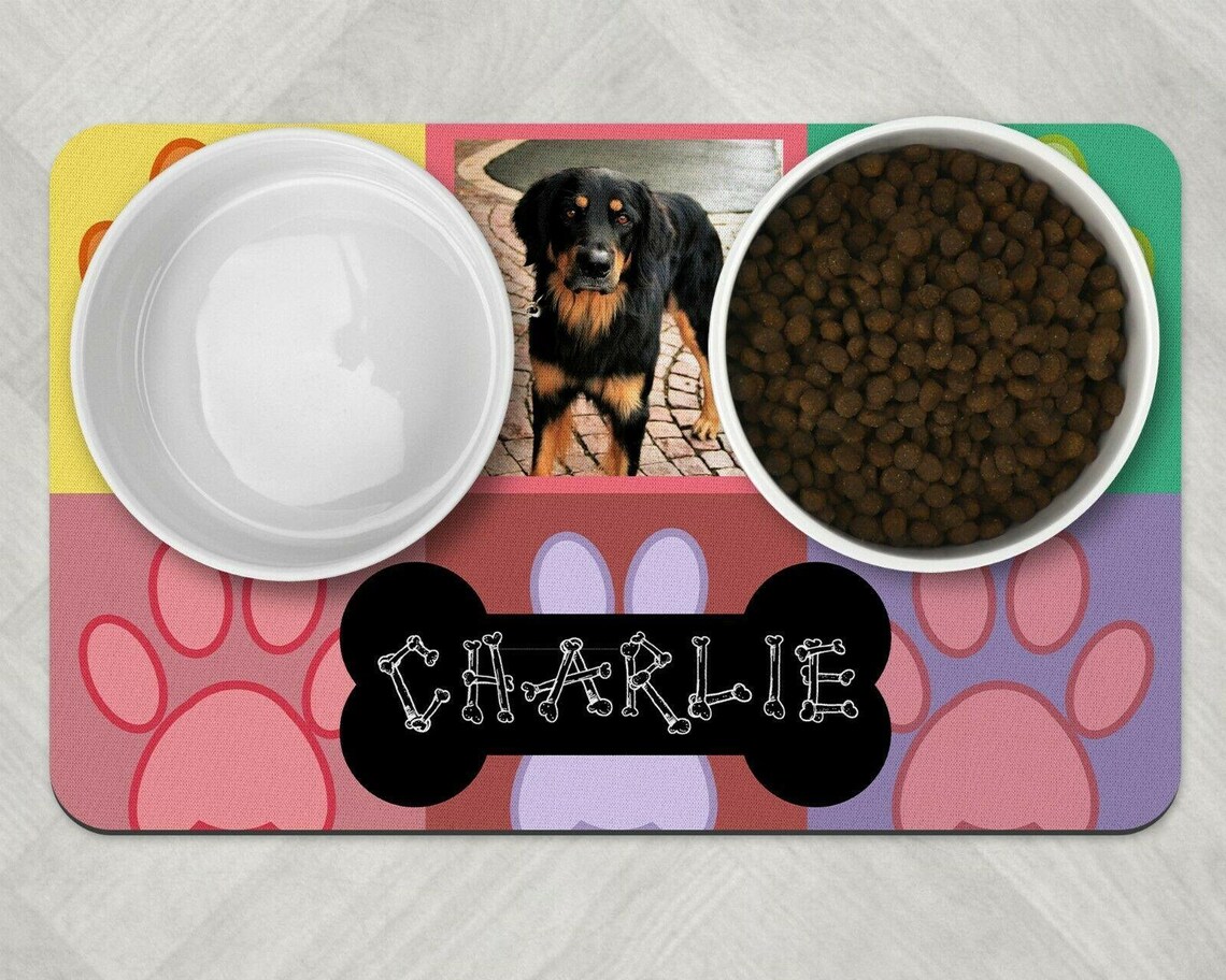 Personalised Photo Pet Mat Feeding Mat Rubber Backed Dog or Etsy