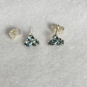 Montana Sapphire Light Blue Cluster Earrings