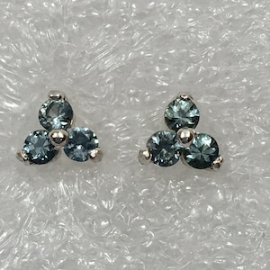 Montana Sapphire 2.5mm light Blue cluster earrings