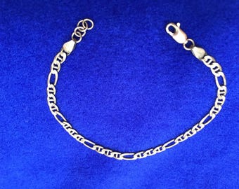 14K vintage Figaro chain 7 "bracelet