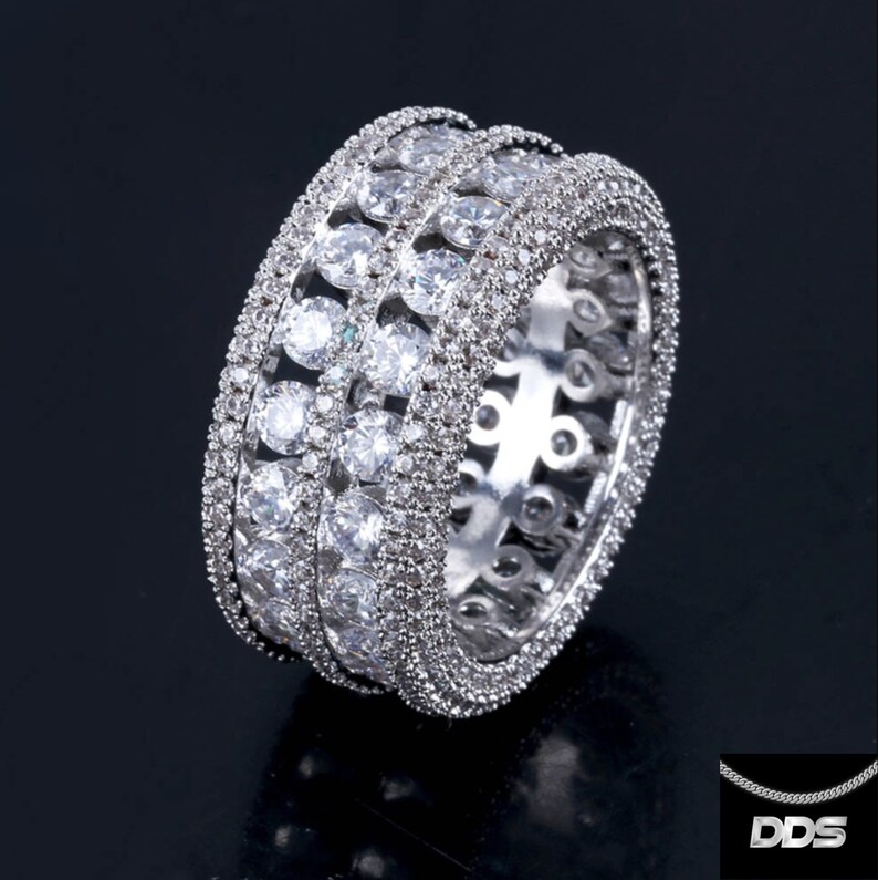 5 Sizes Diamond Ring SilverGold Color 55,57,59,62.64.6mm Hip-Hop Rap DDS Nine
