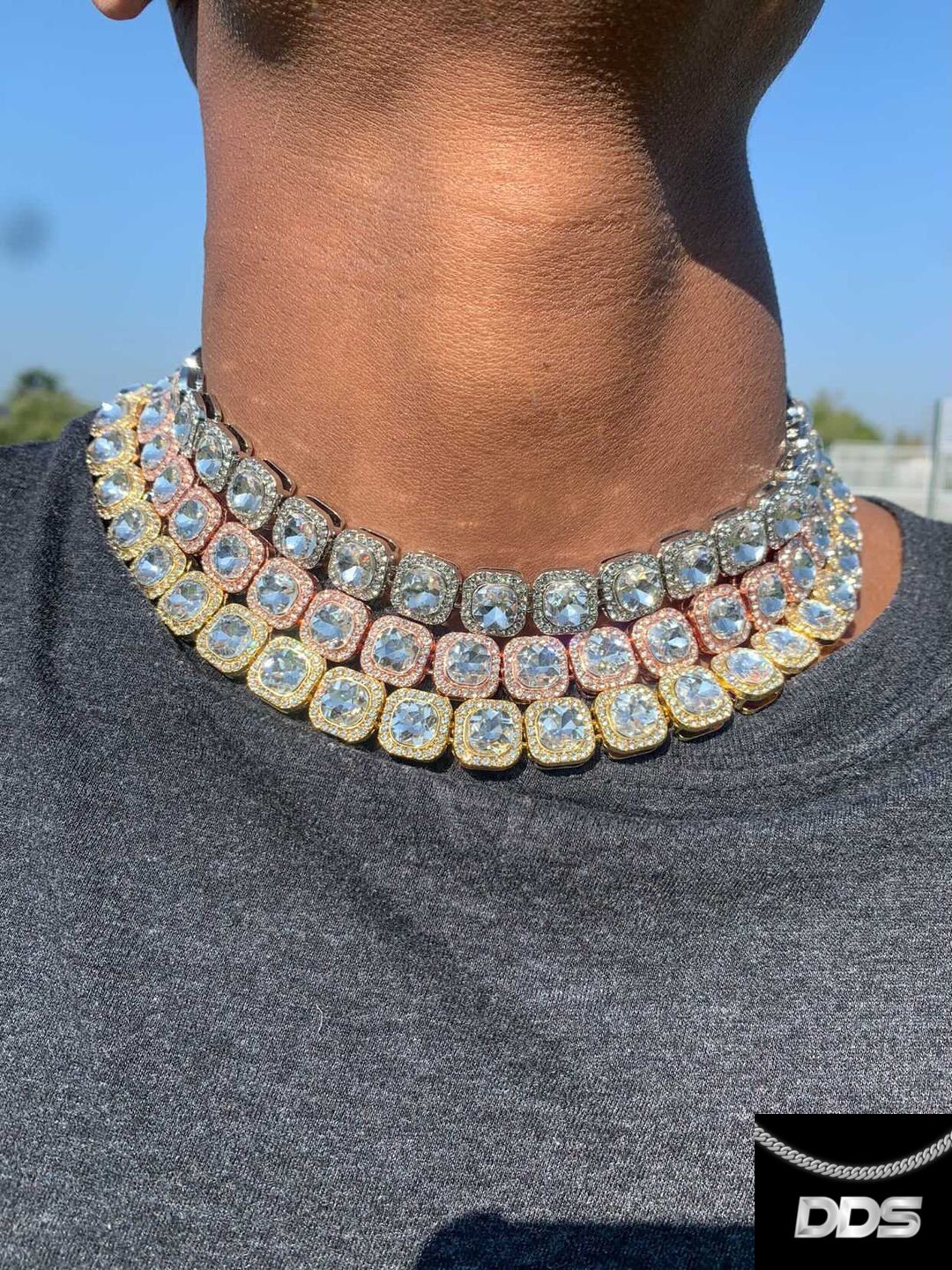 Big Tennis Chain Silver Color/Gold/Rose 16/18/20/22/24/30 Etsy