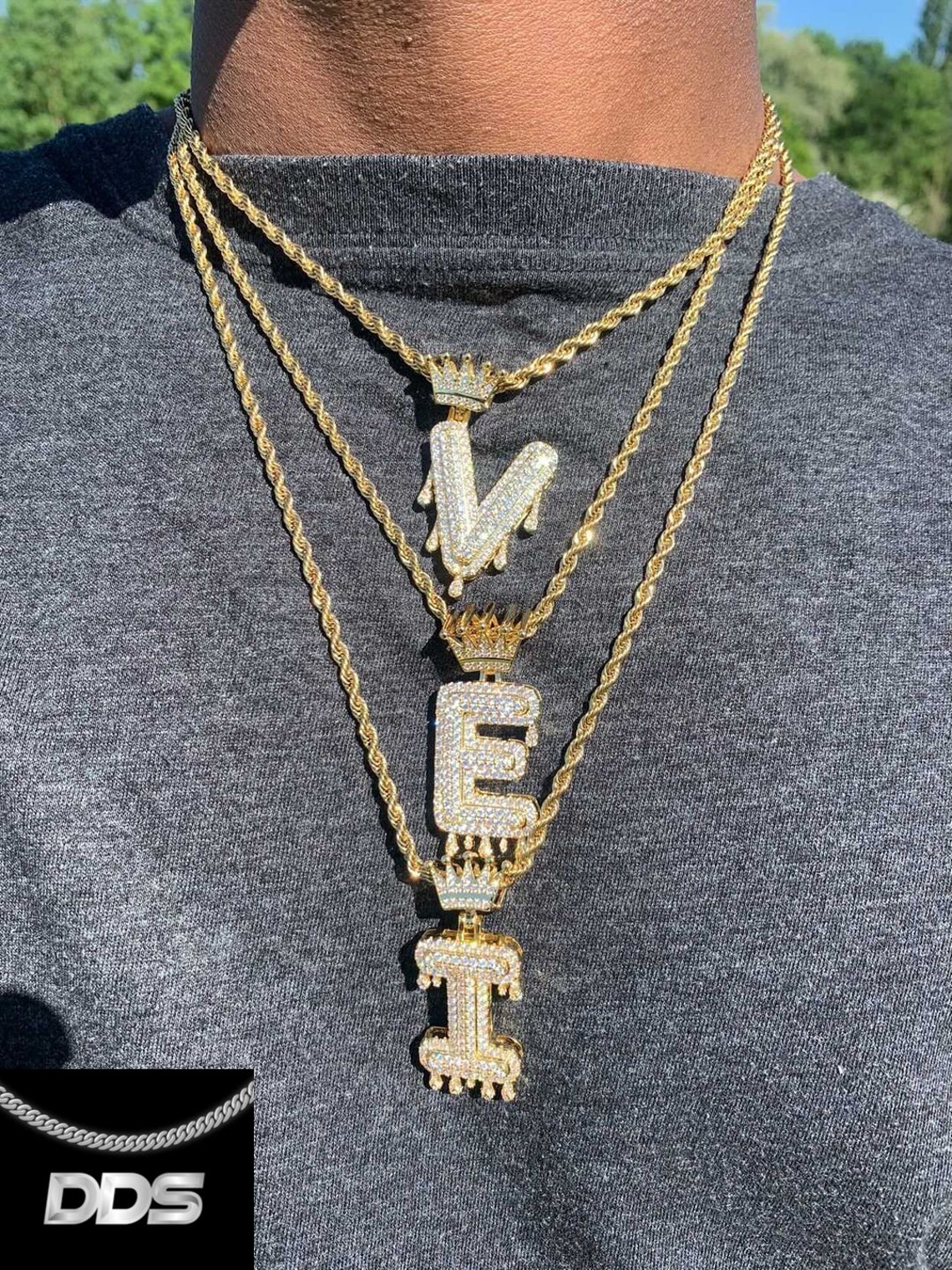 Personalized Chain Letter From Alphabet To Choice 18/20/24/30 Etsy