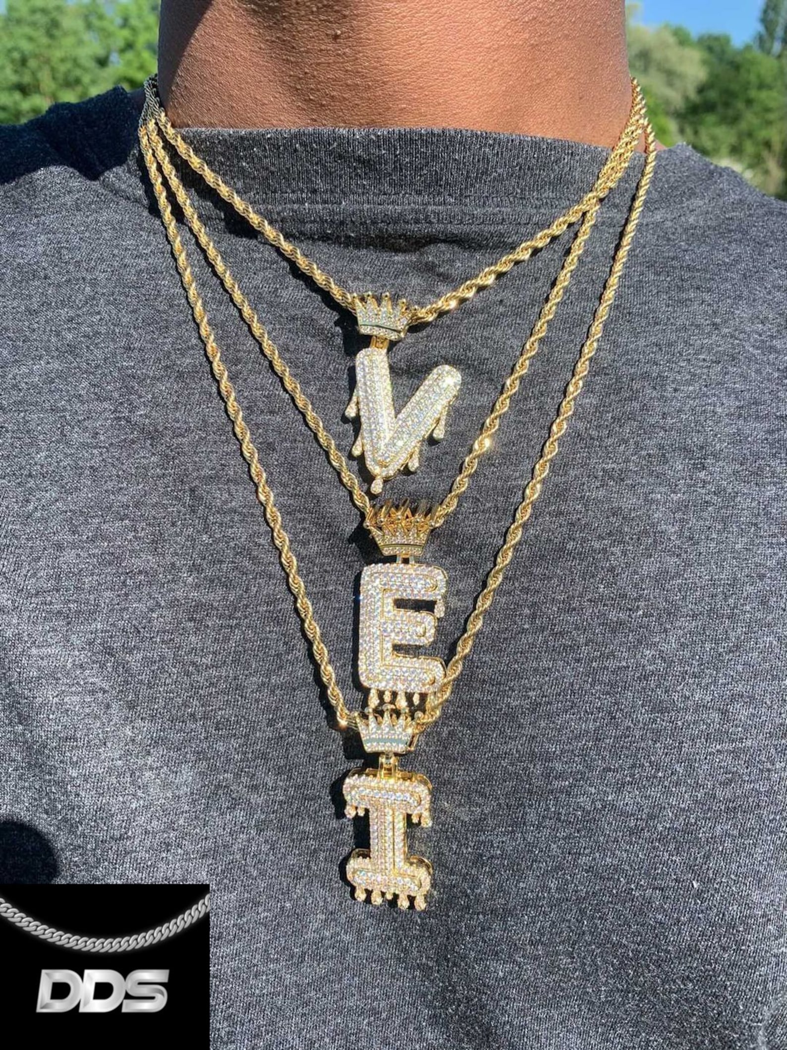 Personalized Chain Letter From Alphabet To Choice 18/20/24/30 Etsy