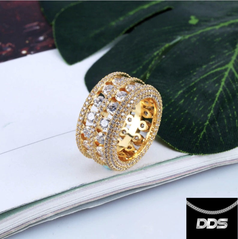 5 Sizes Diamond Ring SilverGold Color 55,57,59,62.64.6mm Hip-Hop Rap DDS Nine