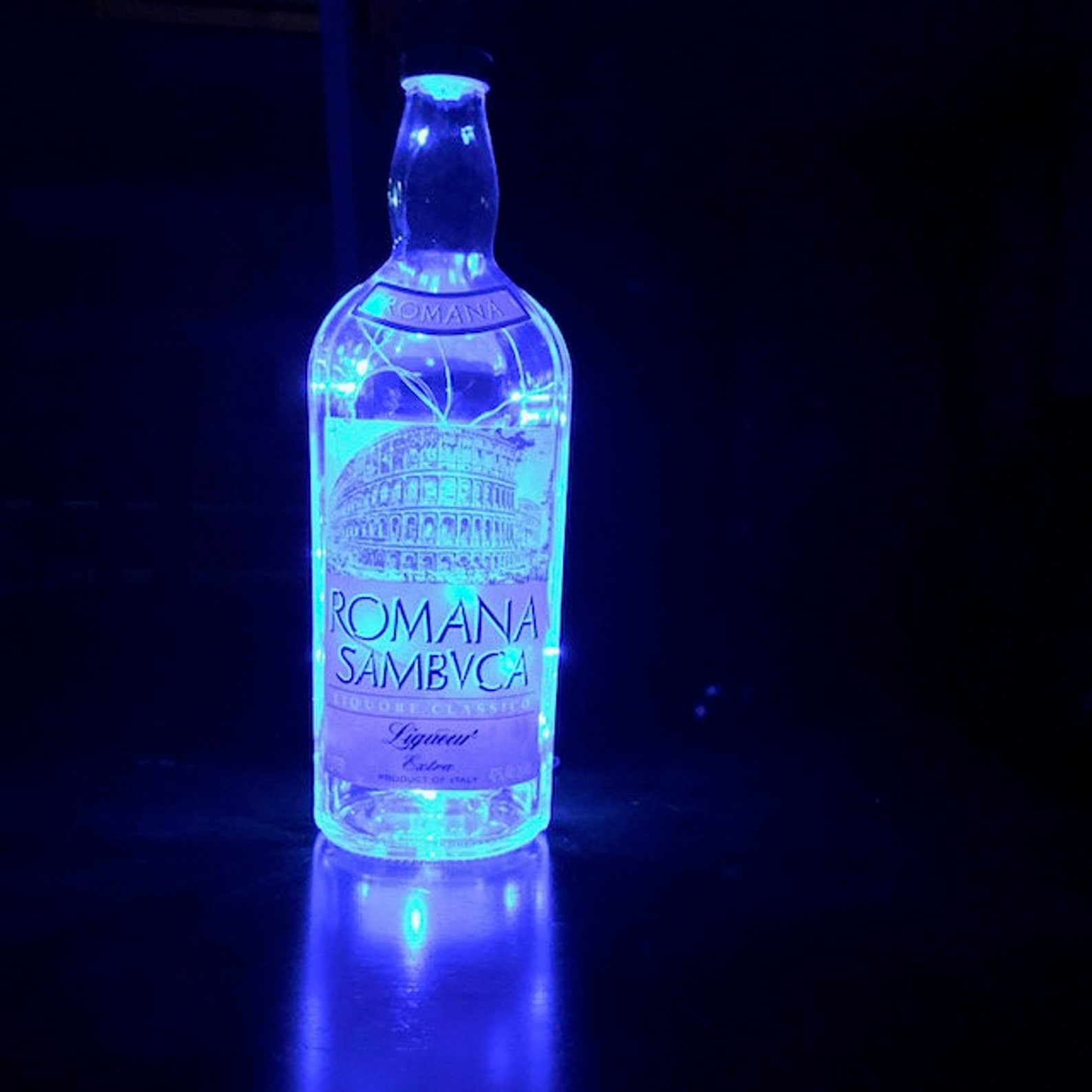Sambvca lighted liquor bottle Lighted Liquor Bottles Blue | Etsy