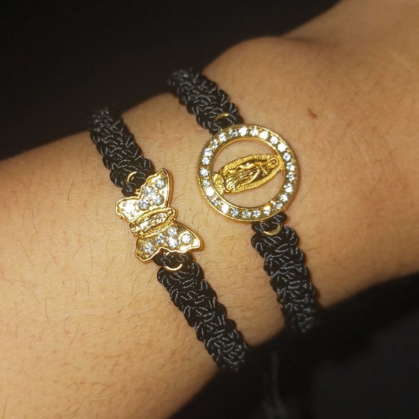 Virgen de Guadalupe w/ Butterfly bracelet set Valentines Gift San Valentin Joyas Regalo para Novia