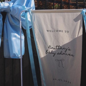 Baby Shower Welcome sign, Fabric Sign, Linen