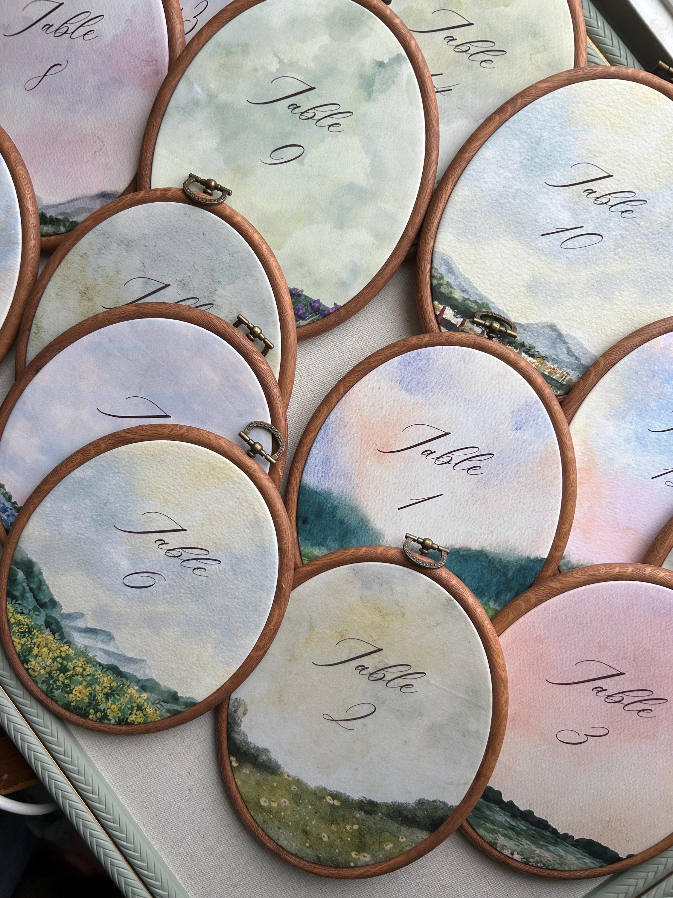 Wedding Table Number, Custom Embroidery Hoop, Vintage Place Card - Etsy