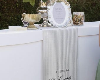 Fabric Bar Menu Sign, Fabric Welcome Sign. Wedding Cocktails, Linen Cotton,
