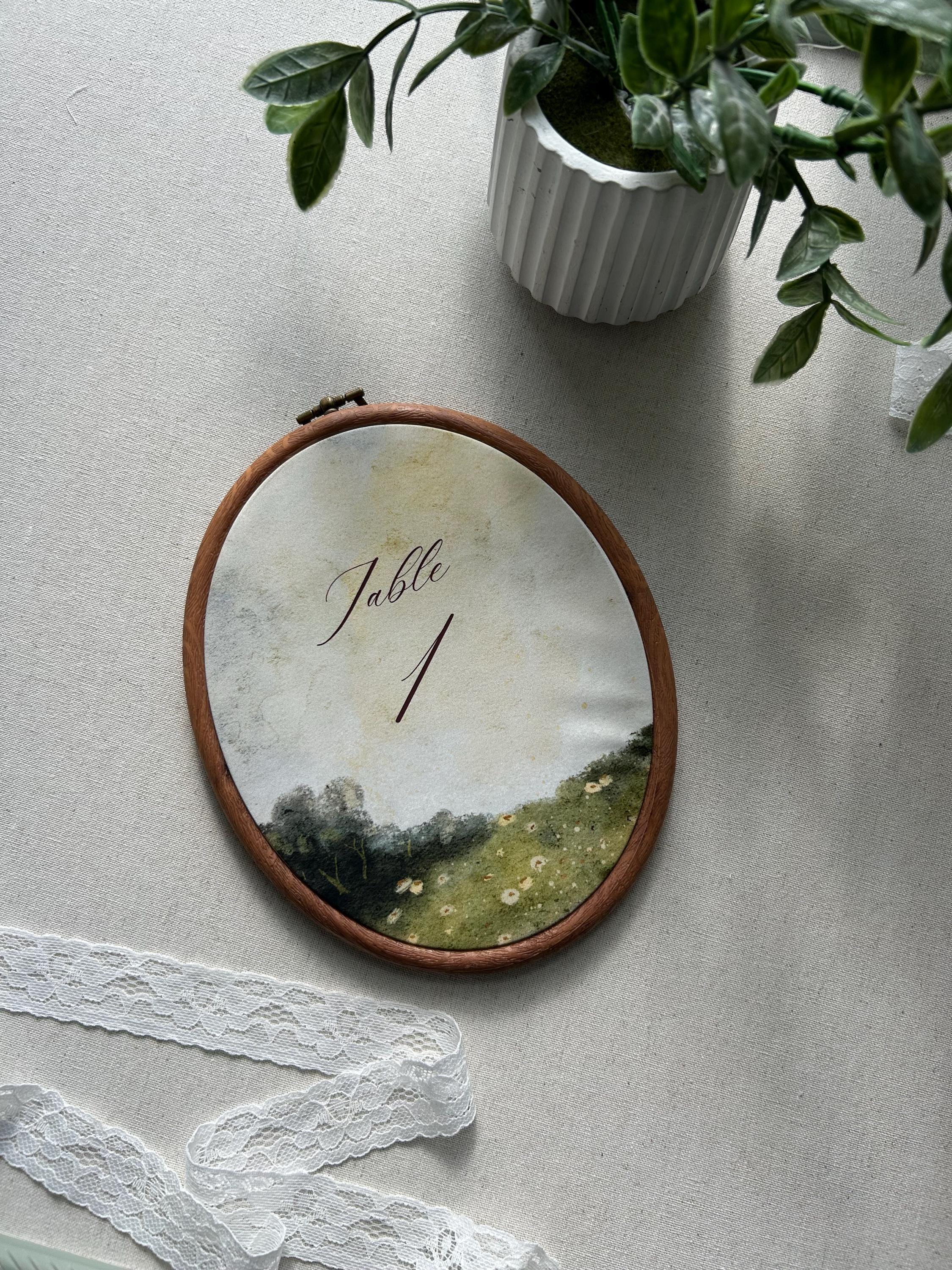 Wedding Table Number, Custom Embroidery Hoop, Vintage Place Card - Etsy