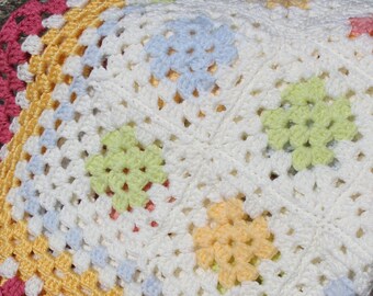 Tutti Frutti- Earth Friendly Baby Blanket, Beautiful, Vintage & Unique Handmade Crochet