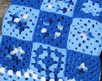 Bright Blue Jay- Planet Friendly, Beautiful, Vintage & Unique Handmade Crochet Baby Blanket