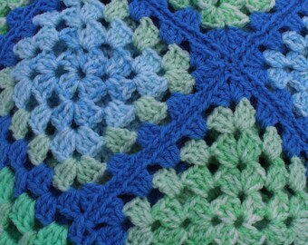 Tropical Water, Eco Friendly Handmade Crochet Baby Blanket, beautiful , vintage and Unique