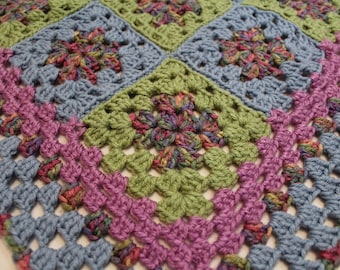 Alpine Flowers, Eco Friendly, Handmade, Crochet Baby Blanket- Beautiful, Vintage & Unique, Keepsake