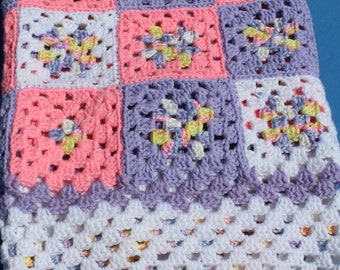 Waltz of the Flowers , Eco Friendly, Handmade, Crochet Baby Blanket- Beautiful, Vintage & Unique